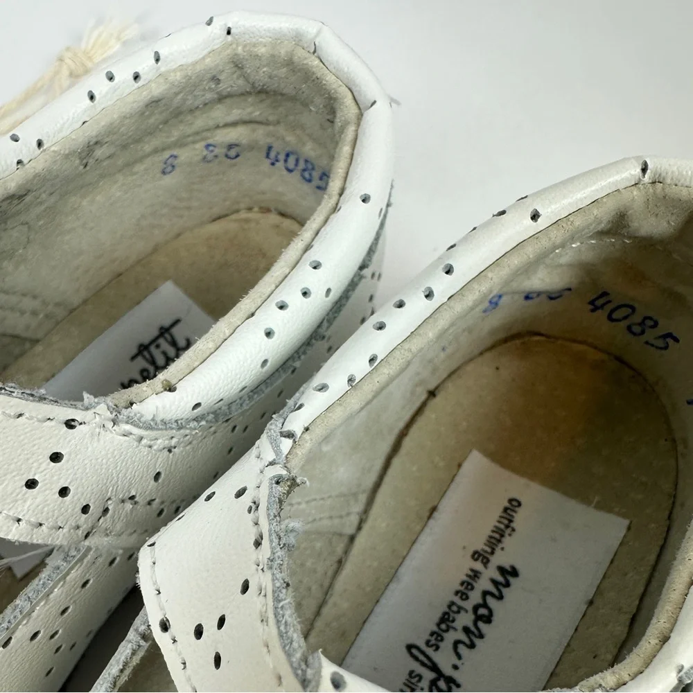 SWISS DOT Mon Petit‎ Shoes T-Strap Hard Soles Size 8 Girls Leather